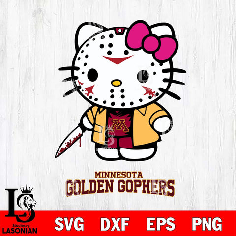 Minnesota Golden Gophers Hello Kitty Horror 3 Svg Eps Dxf Png File, Digital Download