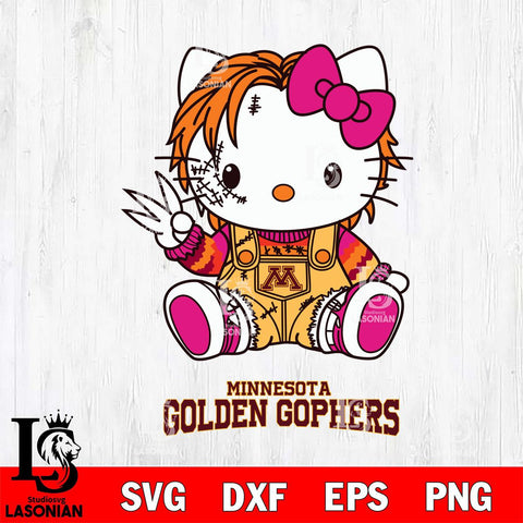 Minnesota Golden Gophers Hello Kitty Horror Svg Eps Dxf Png File, Digital Download