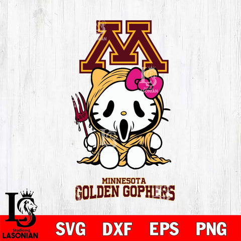 Minnesota Golden Gophers Hello Kitty Horror 4 Svg Eps Dxf Png File, Digital Download