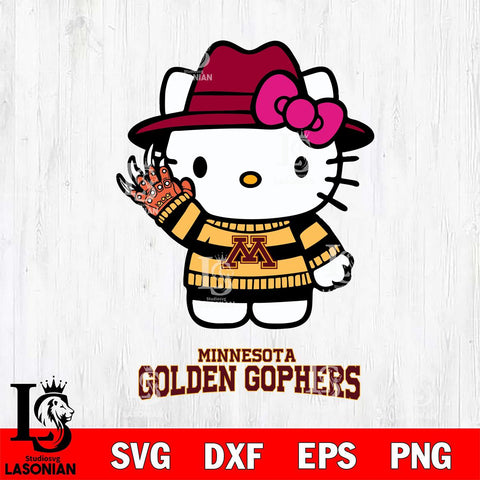 Minnesota Golden Gophers Hello Kitty Horror 6 Svg Eps Dxf Png File, Digital Download