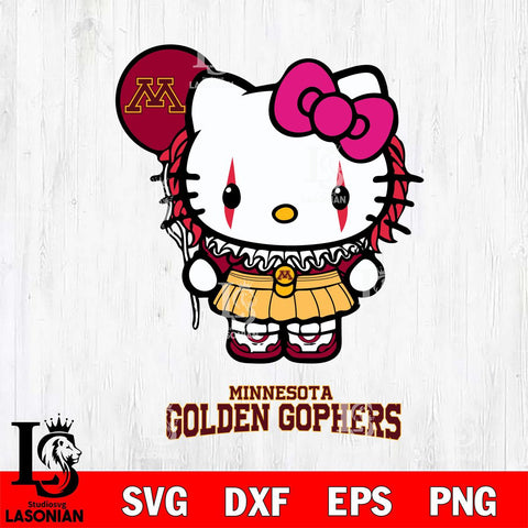 Minnesota Golden Gophers Hello Kitty Horror 7 Svg Eps Dxf Png File, Digital Download