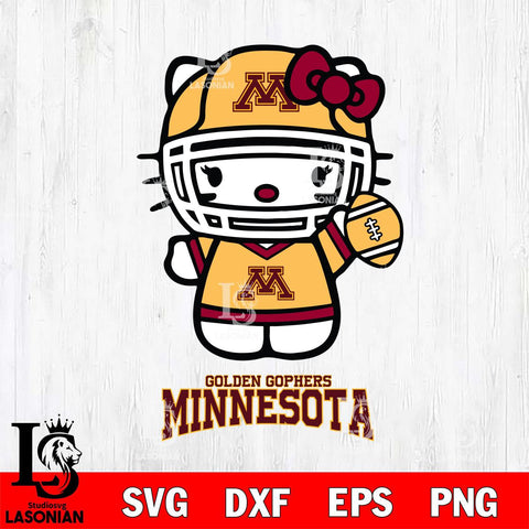 Minnesota Golden Gophers Hello Kitty NCAA 1 Svg Eps Dxf Png File, Digital Download, Instant Download