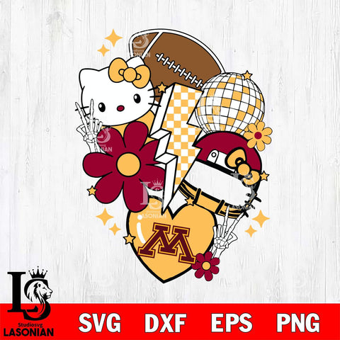 Minnesota Golden Gophers Hello Kitty NCAA 2 Svg Eps Dxf Png File, Digital Download, Instant Download
