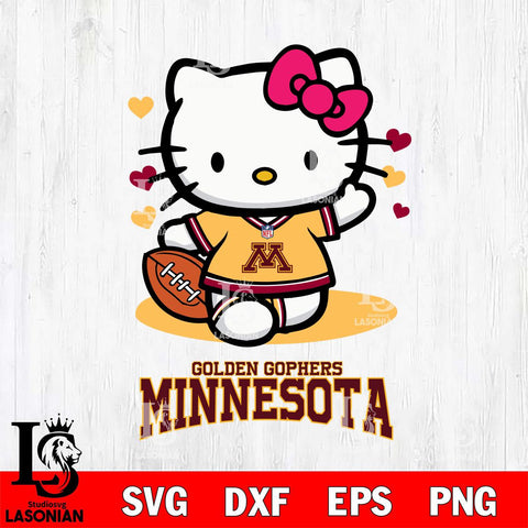 Minnesota Golden Gophers Hello Kitty NCAA 3 Svg Eps Dxf Png File, Digital Download, Instant Download