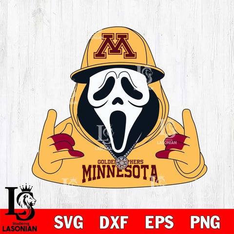 Minnesota Golden Gophers Horror Character Ghostface Sport Svg Eps Dxf Png File, NCAA svg, Digital Download, Instant Download