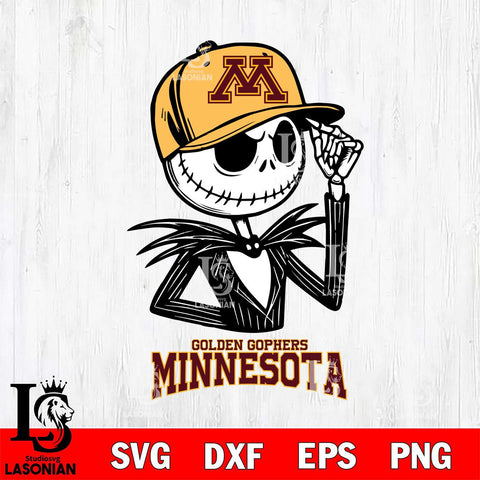 Minnesota Golden Gophers Jack Skellington 3 Halloween Svg Eps Dxf Png File, NCAA svg, Digital Download, Instant Download