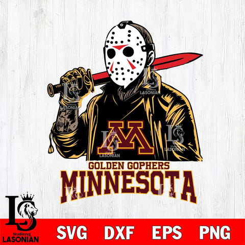 Minnesota Golden Gophers Jason Voorhees Horror Halloween Svg Eps Dxf Png File, NCAA svg, Digital Download, Instant Download