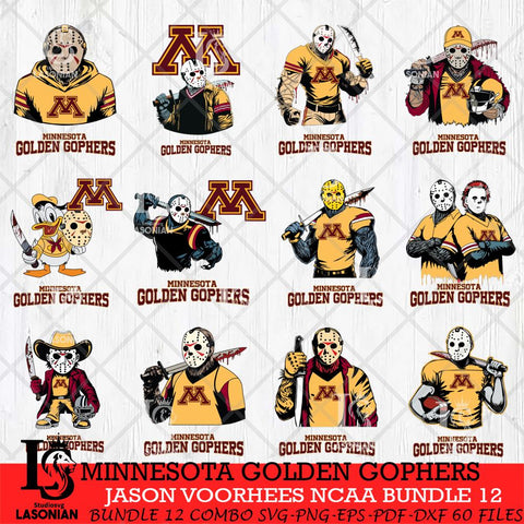 Minnesota Golden Gophers Jason Voorhees NCAA Bundle 12 SVG Svg Eps Dxf Png File, Digital Download