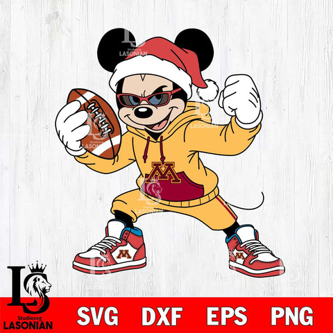 Minnesota Golden Gophers Mickey Cool Football Christmas File Cut, NCAA SVG DXF EPS PNG FILE, Digital Download , Criucut , Silhouette