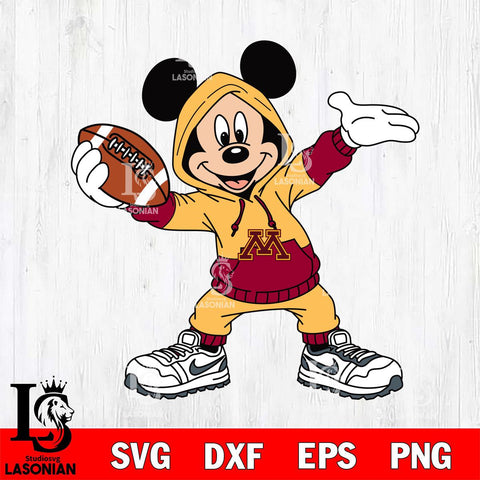 Minnesota Golden Gophers Mickey Disney Football Christmas File Cut, NCAA SVG DXF EPS PNG FILE, Digital Download , Criucut , Silhouette