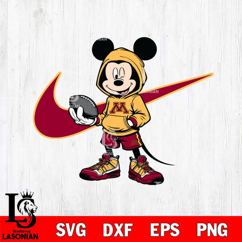 Minnesota Golden Gophers Mickey Wearing Hoodie Sport Svg Eps Dxf Png File, NCAA svg, Digital Download, Instant Download
