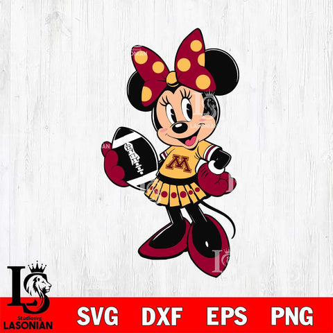 Minnesota Golden Gophers Minnie Mouse Svg Eps Dxf Png File, NCAA svg, Digital Download, Instant Download