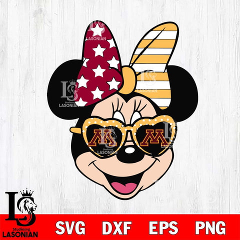 Minnesota Golden Gophers Minnie Mouse Love Svg Eps Dxf Png File, NCAA svg, Digital Download, Instant Download