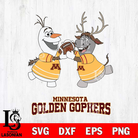 Minnesota Golden Gophers Olaf & Sven Football Cricut,Christmas SVG DXF EPS PNG FILE, NCAA Digital Download,Instant Download, Silhouette