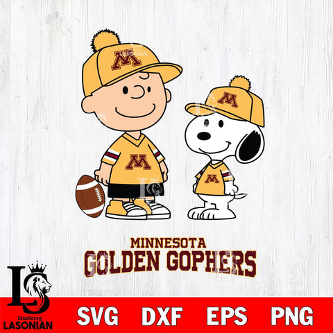 Minnesota Golden Gophers Peanuts Snoopy Friends Football SVG DXF EPS PNG FILE,Snoopy File Cut, NCAA Digital Download,Instant Download,Christmas Silhouette