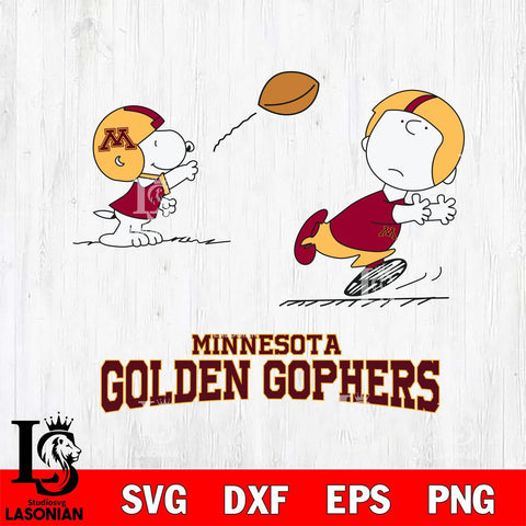 Minnesota Golden Gophers Peanuts play football SVG DXF EPS PNG FILE,Snoopy File Cut, NCAA Digital Download,Instant Download,Christmas Silhouette