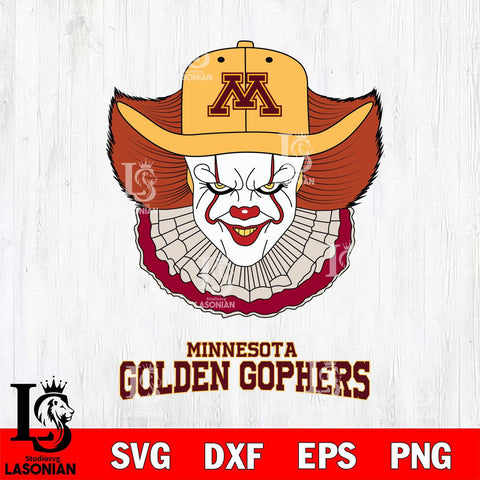 Minnesota Golden Gophers Pennywise Horror Sport 12 Svg Eps Dxf Png File, Digital Download
