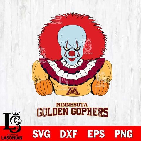 Minnesota Golden Gophers Pennywise Horror Sport 3 Svg Eps Dxf Png File, Digital Download