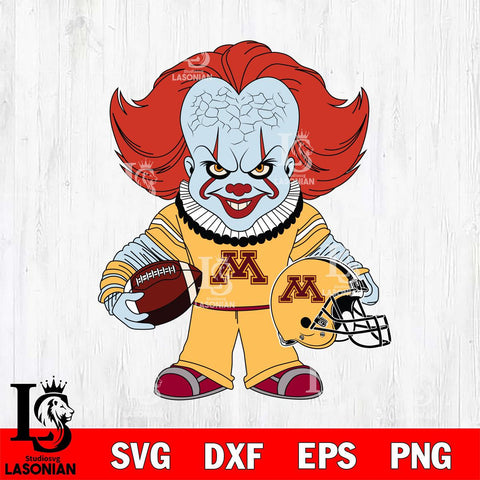 Minnesota Golden Gophers Pennywise Horror Sport Svg Eps Dxf Png File, Digital Download