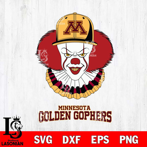 Minnesota Golden Gophers Pennywise Horror Sport 4 Svg Eps Dxf Png File, Digital Download