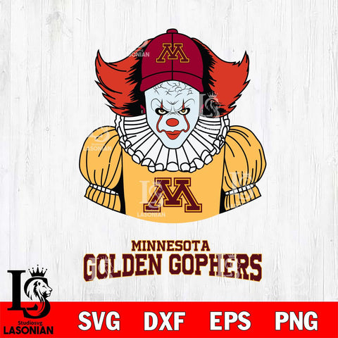 Minnesota Golden Gophers Pennywise Horror Sport 7 Svg Eps Dxf Png File, Digital Download