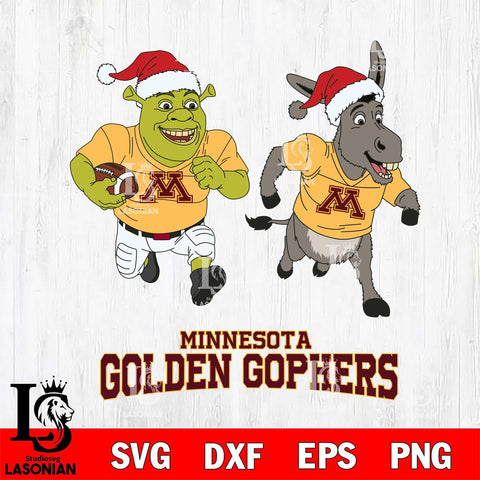 Minnesota Golden Gophers Shrek and Donkey Football Cricut,Christmas SVG DXF EPS PNG FILE, NCAA Digital Download,Instant Download, Silhouette