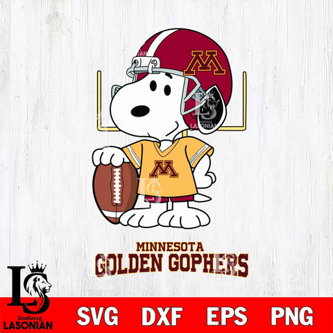 Minnesota Golden Gophers Snoopy Player Football SVG DXF EPS PNG FILE,Snoopy File Cut, NCAA Digital Download,Instant Download,Christmas Silhouette