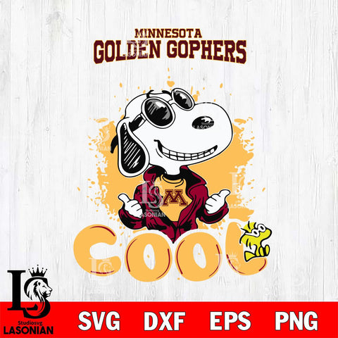 Minnesota Golden Gophers Snoopy Sport 7 Svg Eps Dxf Png File, Digital Download