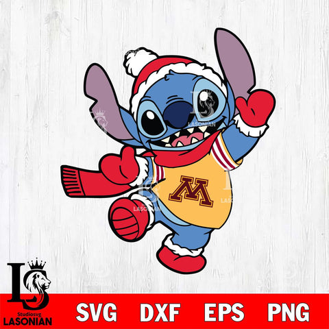 Minnesota Golden Gophers Stitch Disney Christmas Svg Eps Dxf Png File, Digital Download, Instant Download