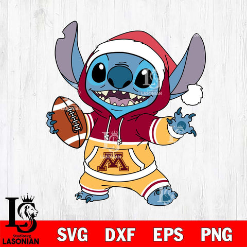 Minnesota Golden Gophers Stitch Football Christmas File Cut, NCAA SVG DXF EPS PNG FILE, Digital Download , Criucut , Silhouette
