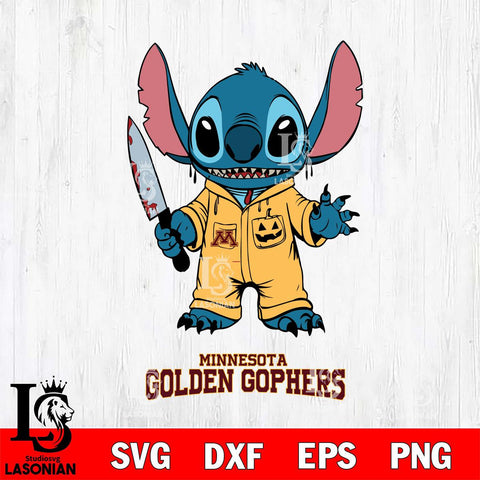 Minnesota Golden Gophers Stitch Horror 2 Svg Eps Dxf Png File, NCAA svg, Digital Download, Instant Download