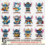 Minnesota Golden Gophers Stitch Horror Bundle 12 SVG Svg Eps Dxf Png File, NCAA svg, Digital Download, Instant Download