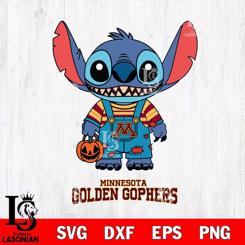 Minnesota Golden Gophers Stitch Horror Halloween Svg Eps Dxf Png File, NCAA svg, Digital Download, Instant Download