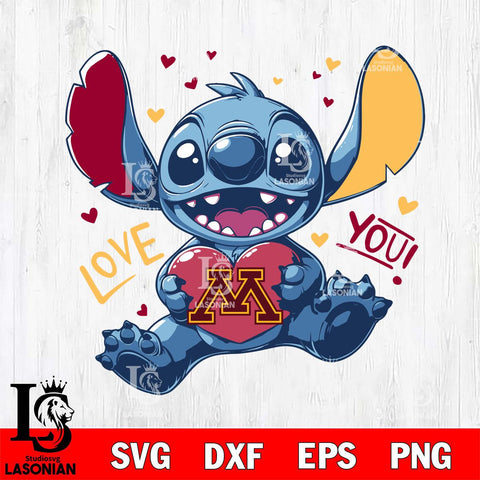 Minnesota Golden Gophers Stitch Love Svg Eps Dxf Png File, NCAA svg, Digital Download, Instant Download