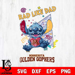 Minnesota Golden Gophers Stitch Love Rad Like Dad SVG DXF EPS PNG FILE, NCAA File Cut,Digital Download,Instant Download