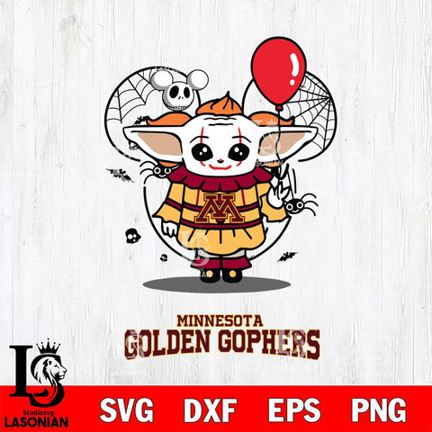 Minnesota Golden Gophers Stitch Pennywise Halloween Svg Eps Dxf Png File, Digital Download, Instant Download