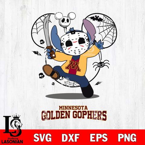 Minnesota Golden Gophers Stitch jason voorhees Halloween Svg Eps Dxf Png File, Digital Download, Instant Download