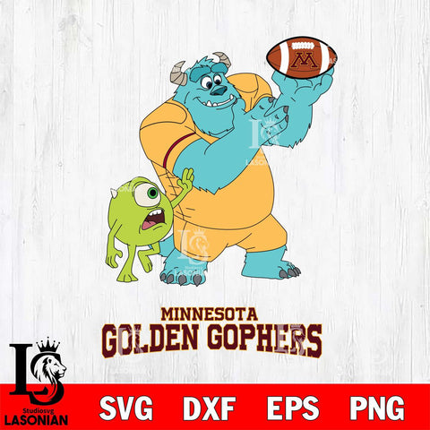 Minnesota Golden Gophers Sully & Mike Football Cricut,Christmas SVG DXF EPS PNG FILE, NCAA Digital Download,Instant Download, Silhouette