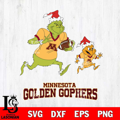Minnesota Golden Gophers The Grinch & Max Football Cricut,Christmas SVG DXF EPS PNG FILE, NCAA Digital Download,Instant Download, Silhouette