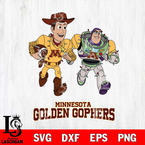 Minnesota Golden Gophers Woody & Buzz Lightyear Football Cricut,Christmas SVG DXF EPS PNG FILE, NCAA Digital Download,Instant Download, Silhouette