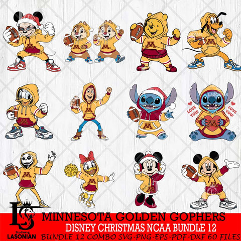 Minnesota Golden Gophers  Disney christmas NCAA Bundle File Cut, Bundle NCAA SVG DXF EPS PNG FILE, Digital Download , Criucut , Silhouette