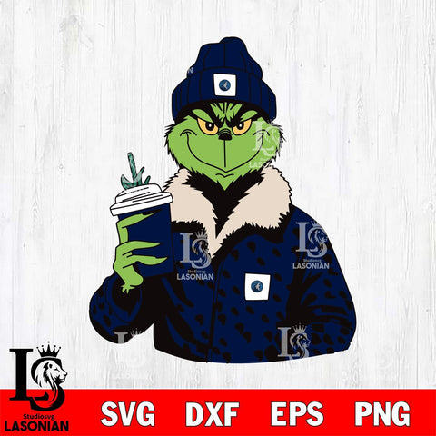 Minnesota Timberwolves Boujee Grinch 12 Svg Eps Dxf Png File, Digital Download, Instant Download