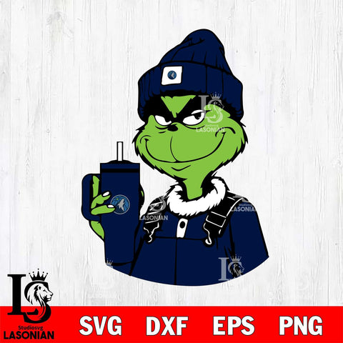 Minnesota Timberwolves Boujee Grinch 2 Svg Eps Dxf Png File, Digital Download, Instant Download