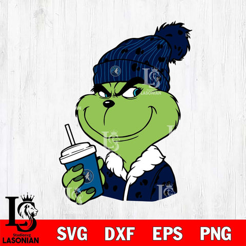 Minnesota Timberwolves Boujee Grinch 3 Svg Eps Dxf Png File, Digital Download, Instant Download