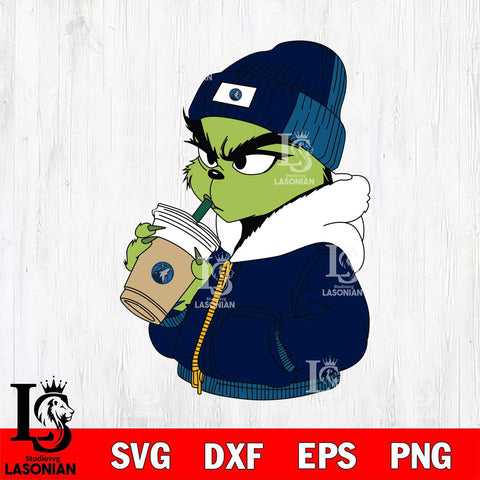 Minnesota Timberwolves Boujee Grinch 6 Svg Eps Dxf Png File, Digital Download, Instant Download