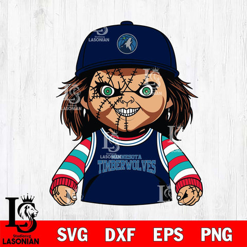 Minnesota Timberwolves Chucky Horror basketball SVG DXF EPS PNG FILE, NBA File Cut,Halloween Digital Download,Instant Download, Silhouette