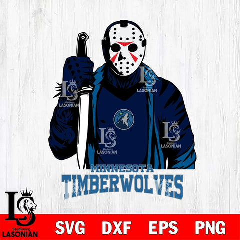 Minnesota Timberwolves Jason Voorhees Horror 3 Svg Eps Dxf Png File, Digital Download, Instant Download