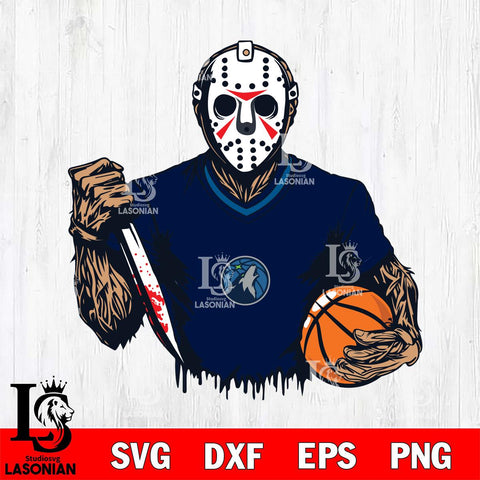 Minnesota Timberwolves Jason Voorhees Horror 5 Svg Eps Dxf Png File, Digital Download, Instant Download
