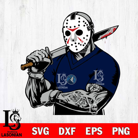 Minnesota Timberwolves Jason Voorhees Horror 6 Svg Eps Dxf Png File, Digital Download, Instant Download
