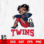 Minnesota Twins Betty Boop Black Fan Girl Svg Eps Dxf Png File, Digital Download, Instant Download